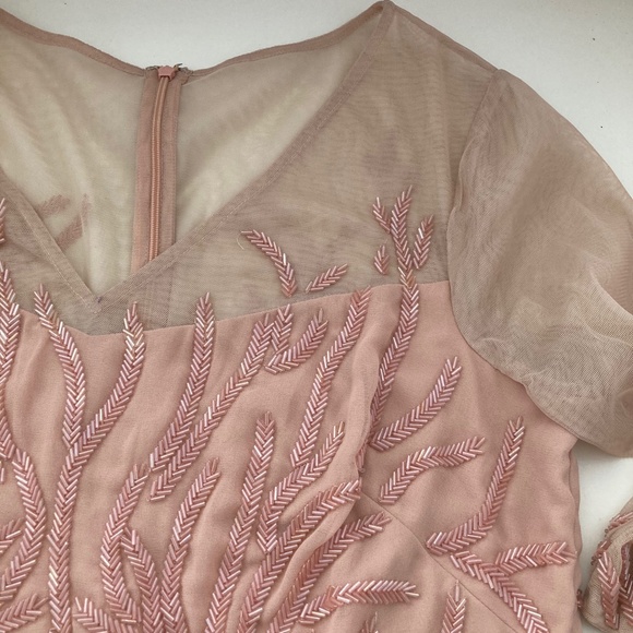 JS COLLECTIONS VIOLET CHIFFON BEADED EVENING DRESS - Picture 10 of 16